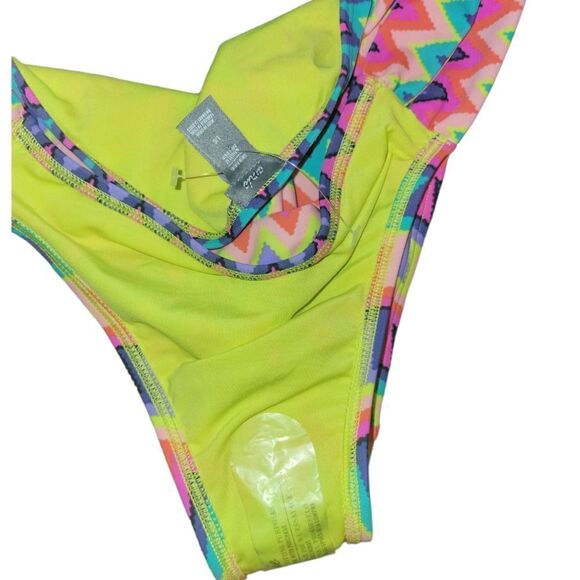 NWOT Aerie 2 Piece Bikini Brooke Swim Halter Top 32B Swim Bottoms L - Picture 8 of 9
